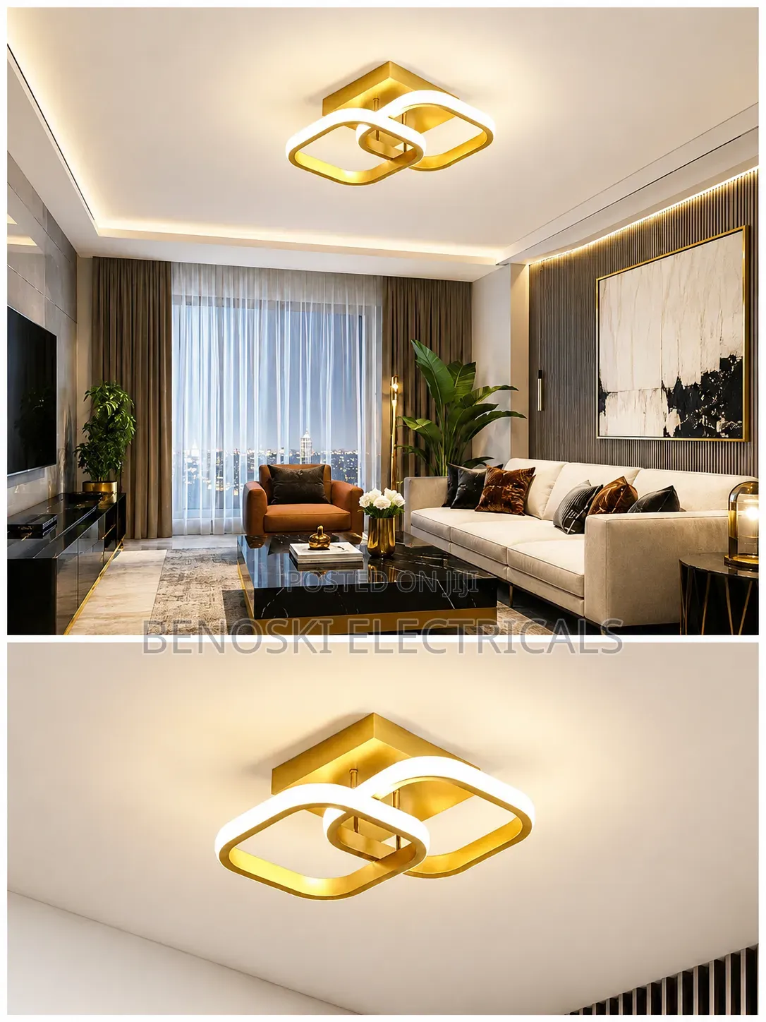 Modern Luxury Led Pop Ceiling Light - Gold Finish