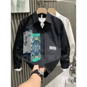 Men's Abstract Printed Long Sleeve Shirt