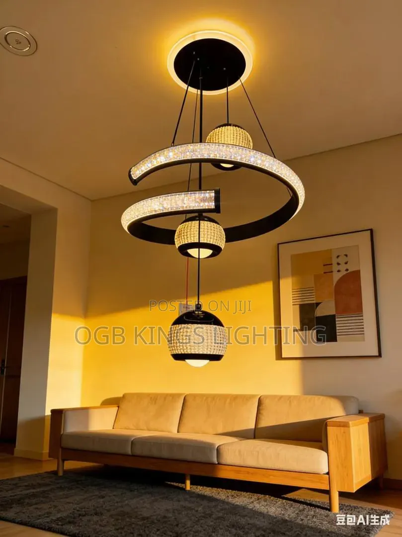 Black Led Ceiling Chandelier Light