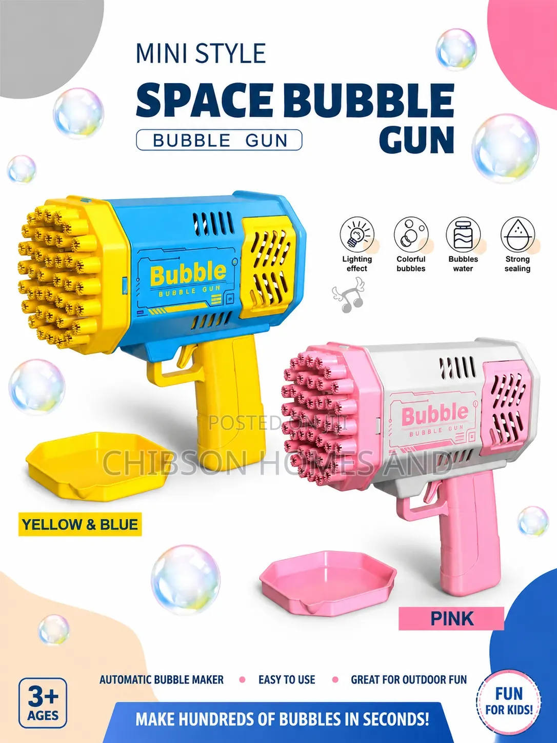 Mini Space Bubble Gun for Kids