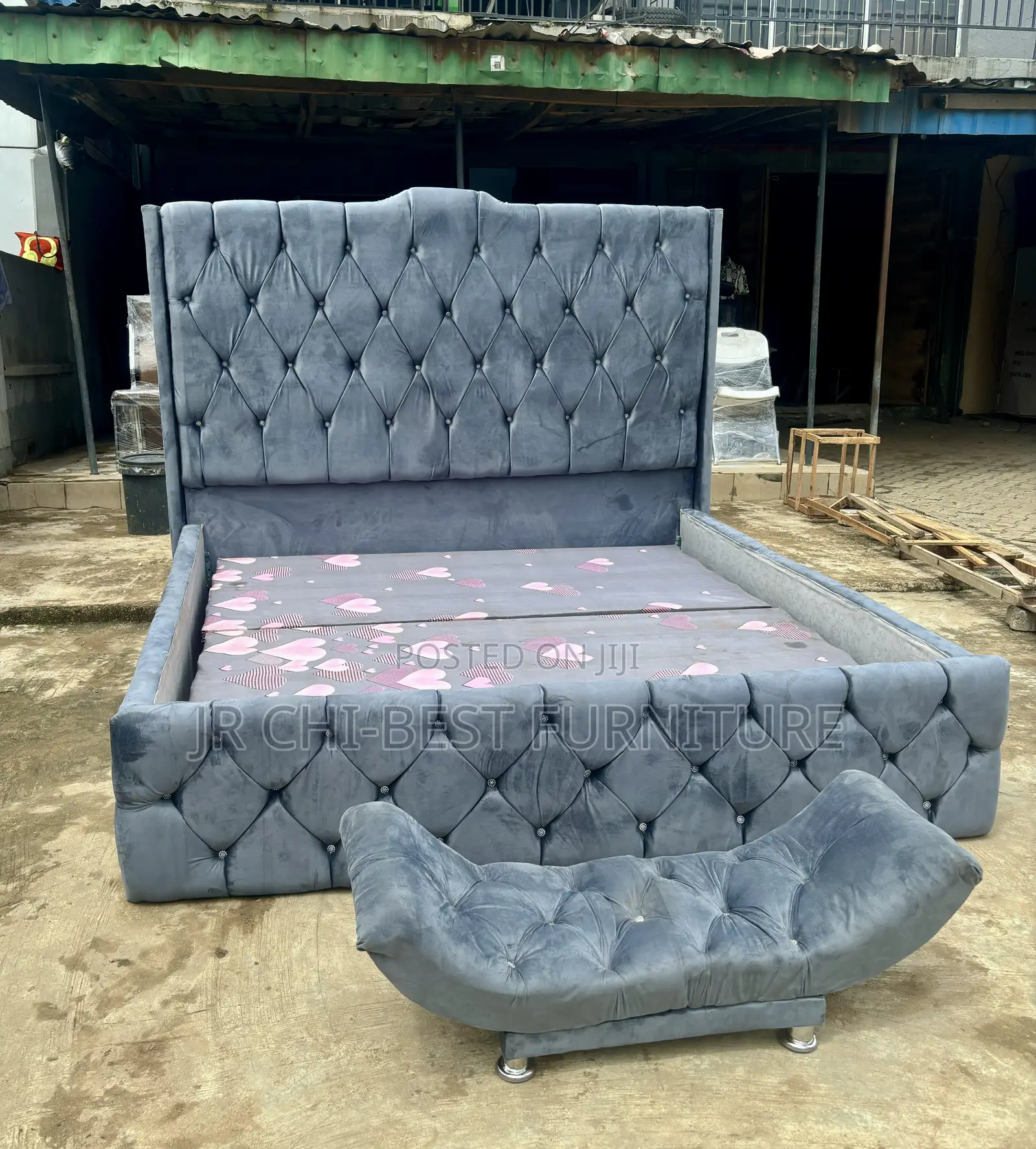 Neatly Made 6 by 6 Tufted Padded Bedframe of High Quality