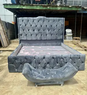 Neatly Made 6 by 6 Tufted Padded Bedframe of High Quality