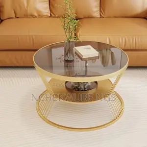 Cream Style Round Tempered Glass Table