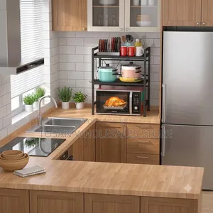 2 Tiers Expandable Microwave Rack