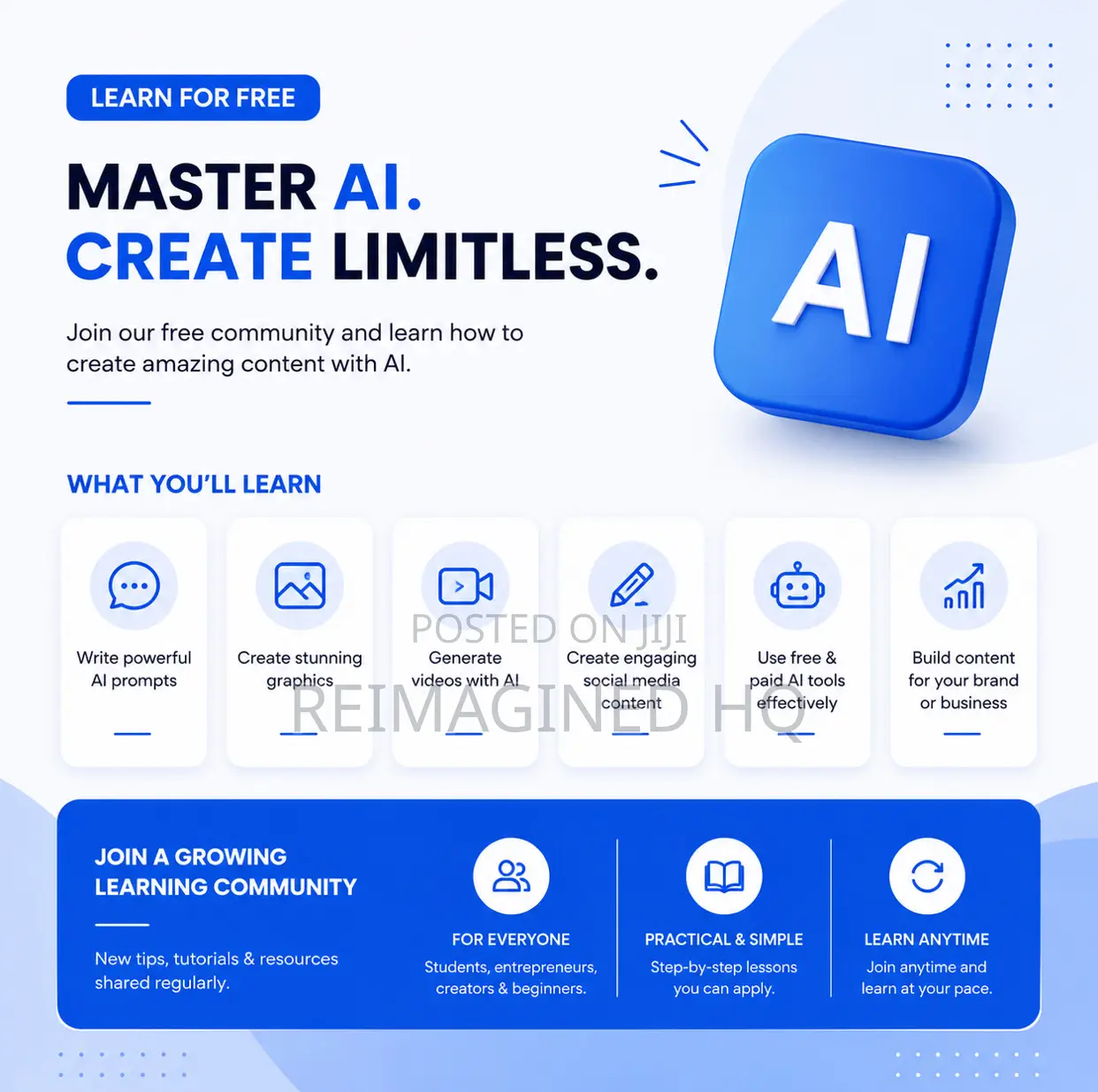 Learn Ai for Free – Content Creation, Business, Work Everyday Life