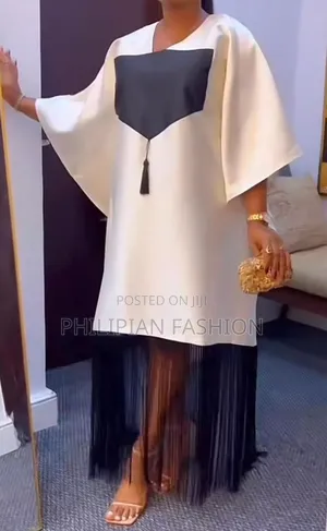 White and Black Gown