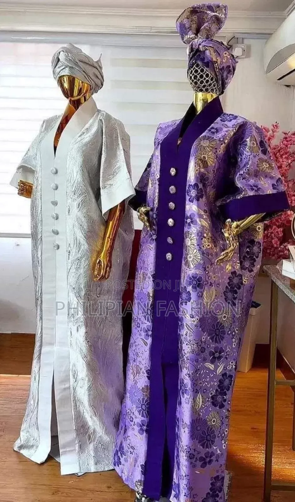 V Neck Gown With Customized Button