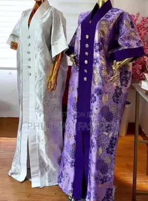 V Neck Gown With Customized Button