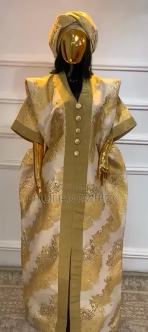 Damask Gown With Headtie