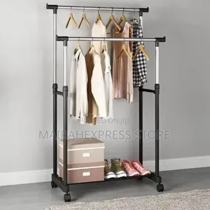 Adjustable Rolling Clothes Rack