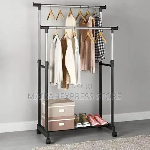 Adjustable Rolling Clothes Rack