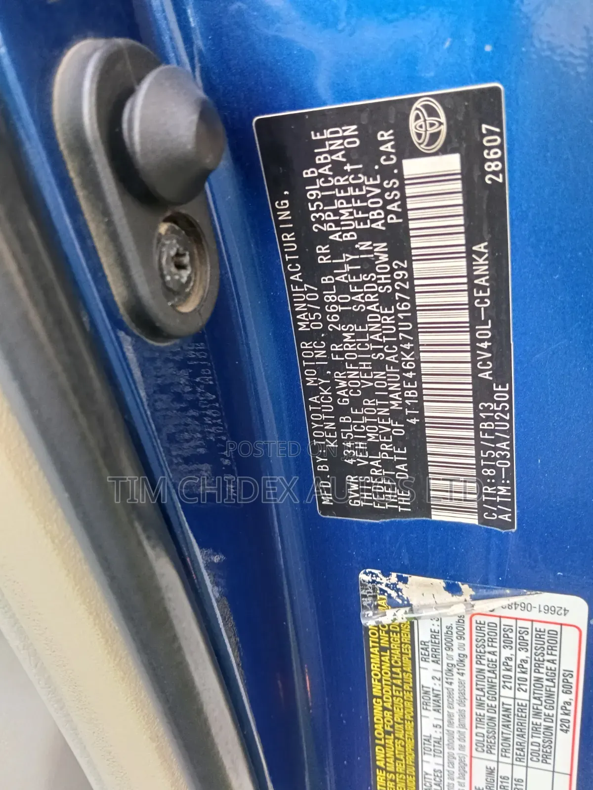 Toyota Camry 2007 Blue