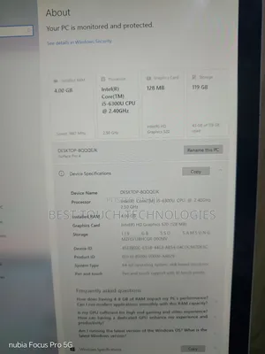 Laptop 4GB Intel Pentium SSD 128GB