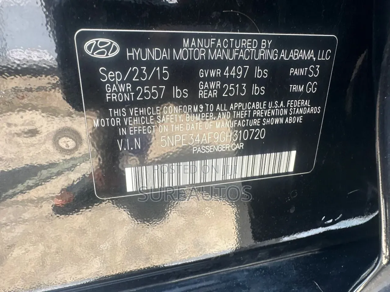 Hyundai Sonata 2015 Black