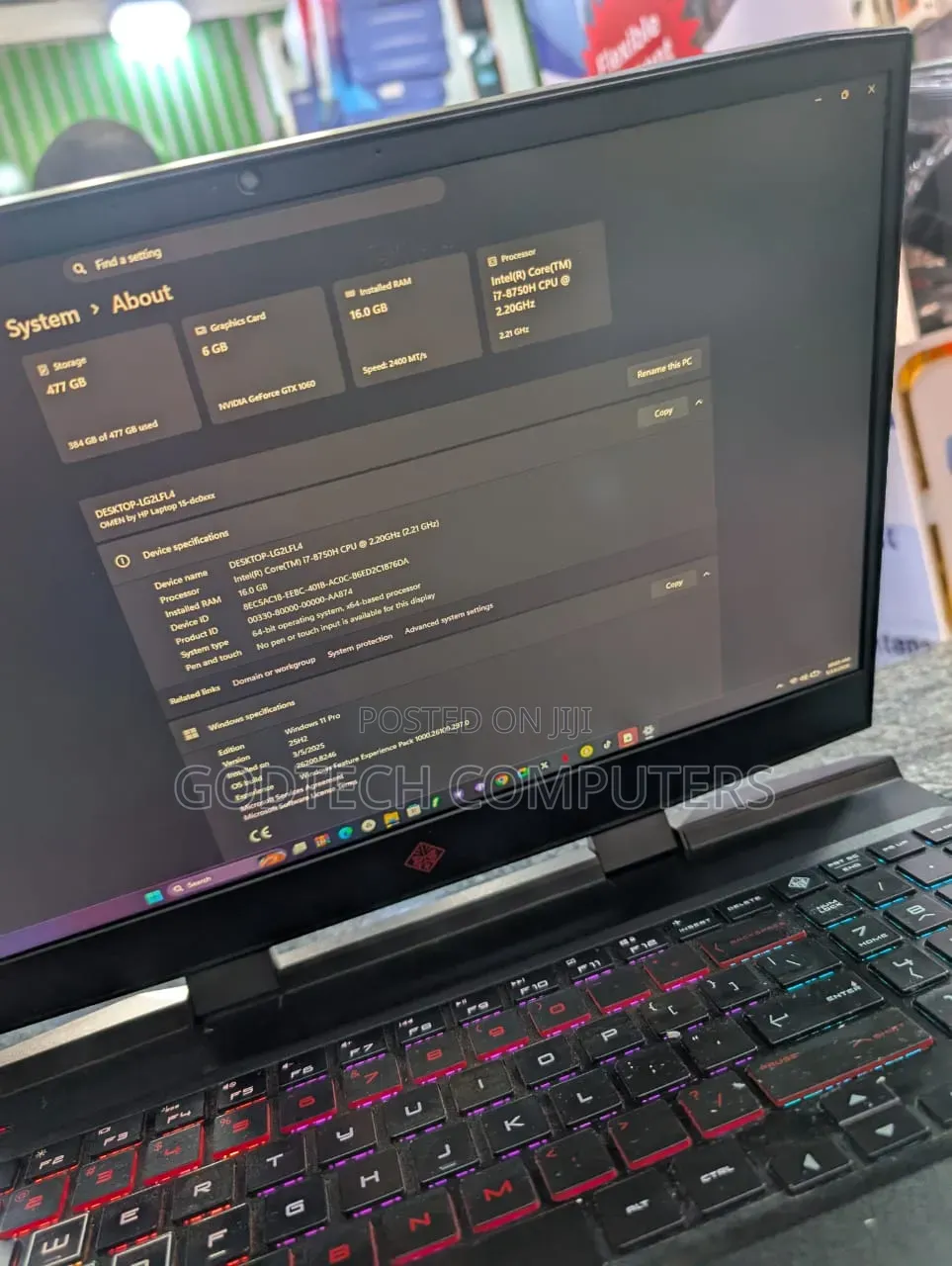 Laptop HP Omen 15 16GB Intel Core 7 SSD 512GB