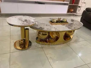Viena Duo Marble Center Table and Stool