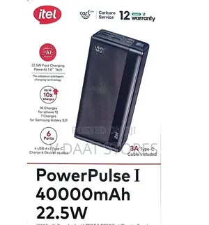 Itel 40000mah 22.5w Fast Charging Type-c Output Powerbank