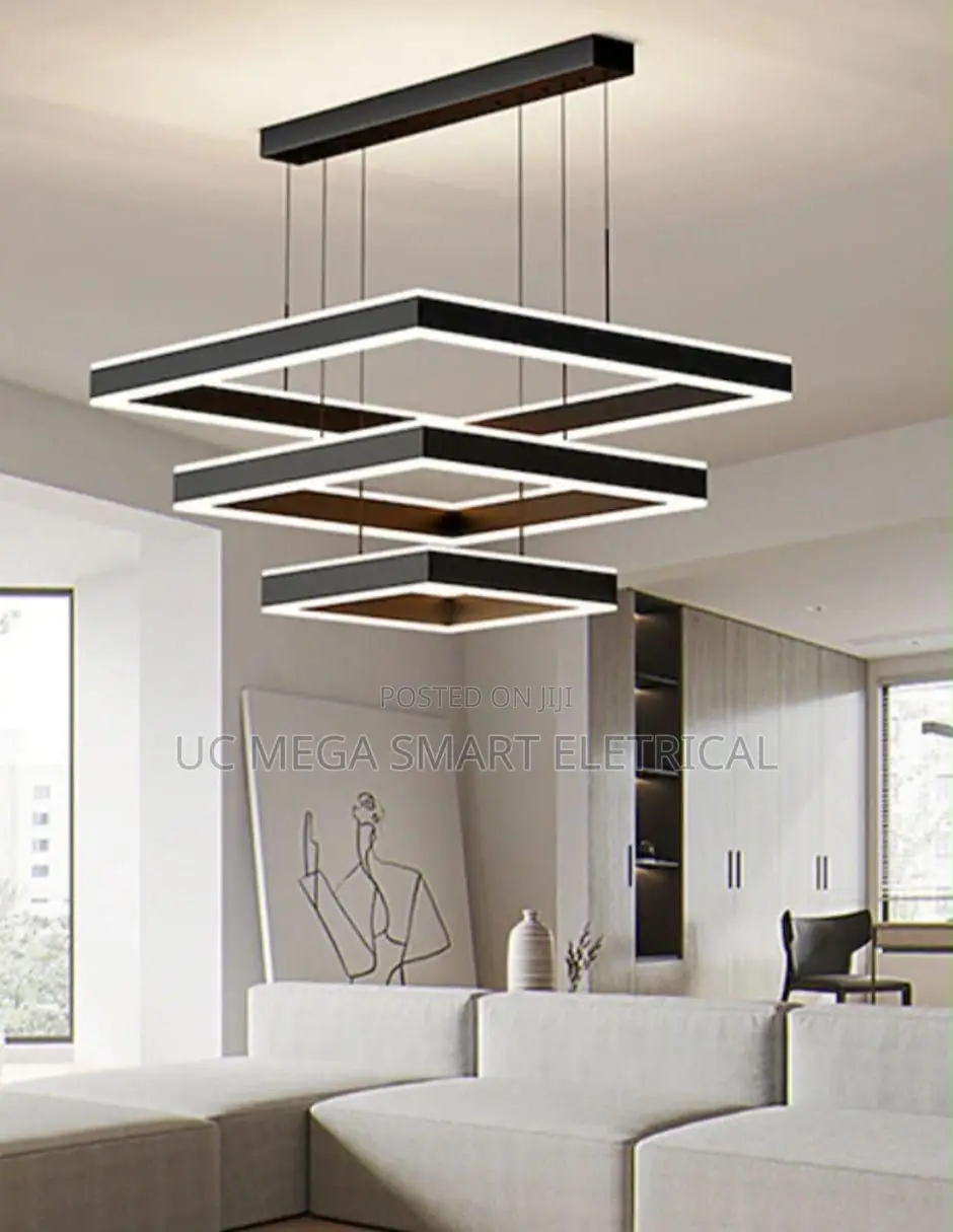 Modern Creative Geometric Led Chandelier Living Room Restaurant Bedroo