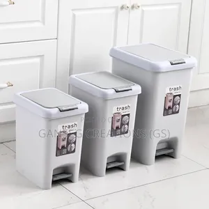 Premium 2-in-1 Step Pedal Press Lid Trash Bin Modern Kitchen Waste Can