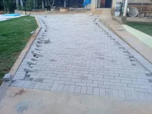 Interlocking Paving Road And Gutter Construction