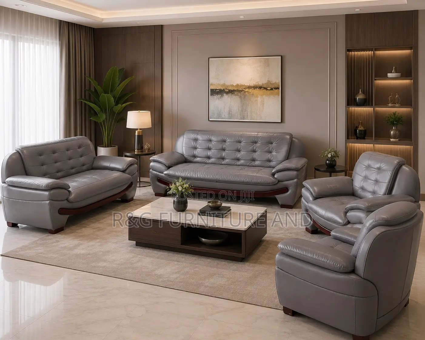 Imported Contemporary Leather Sofa