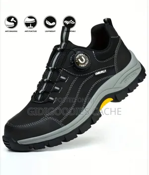 Men's Black Anti-Smash Safety Work Shoes With Dial Closure