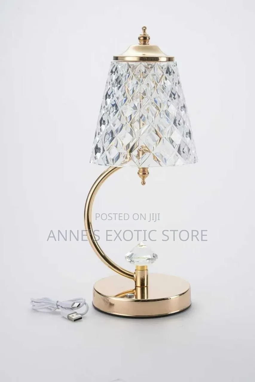 Rechargeable Crystal Led Table Lamp – Touch Control Bedside Light