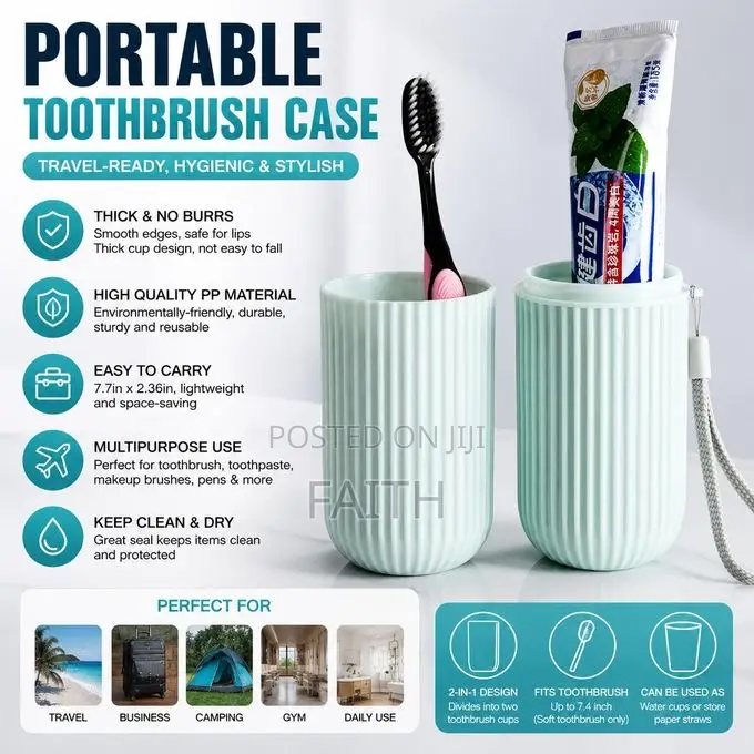 Plastic Toothbrush Holder Cup | Reusable