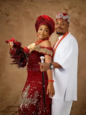 Burgundy Bridal Gown Men’S White Traditional Set
