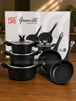 Premium Ucc Life White Granite Non-Stick Cookware Set (Brand New)