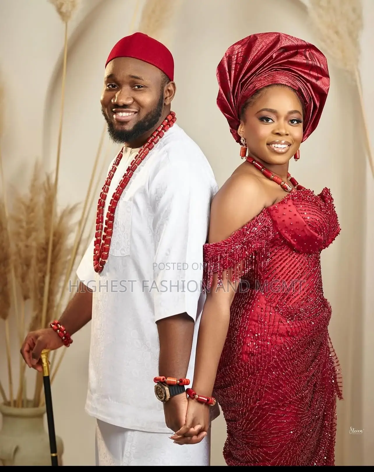 Premium Red White Couple Set