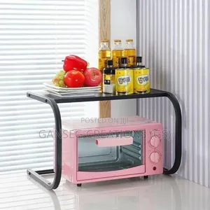 Premium Heavy-Duty Microwave Oven Rack –2-Tier Kitchen Organizer Shelf