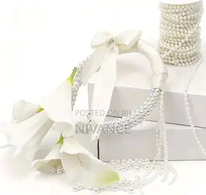 White Pearl Calla Lily Flower Handbag - Wedding Clutch Purse