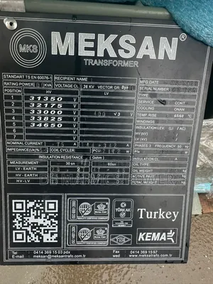 100kva/33 Meksan Transformer