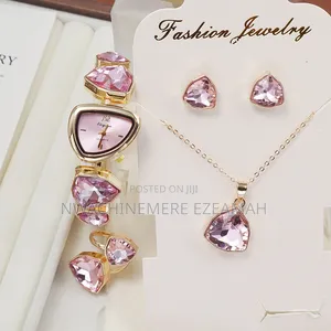 Elegant Women’S Luxury Crystal Watch Jewelry Set (4-Piece Gift Set)