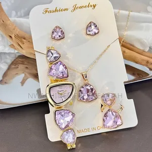 Elegant Women’S Luxury Crystal Watch Jewelry Set (4-Piece Gift Set)