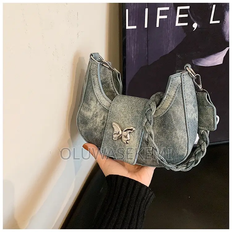 Y2k Denim Crescent Bag