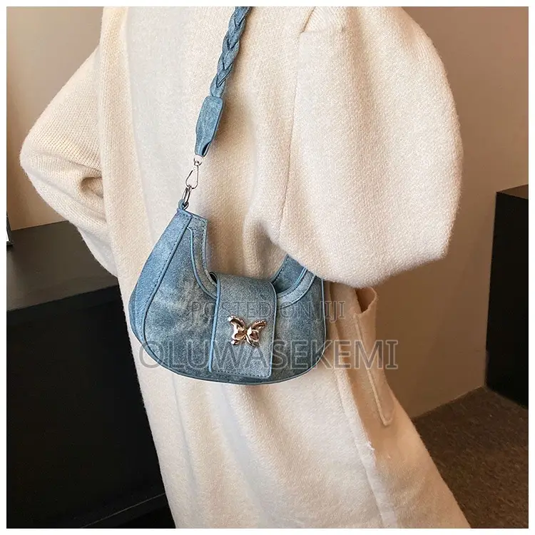 Y2k Denim Crescent Bag