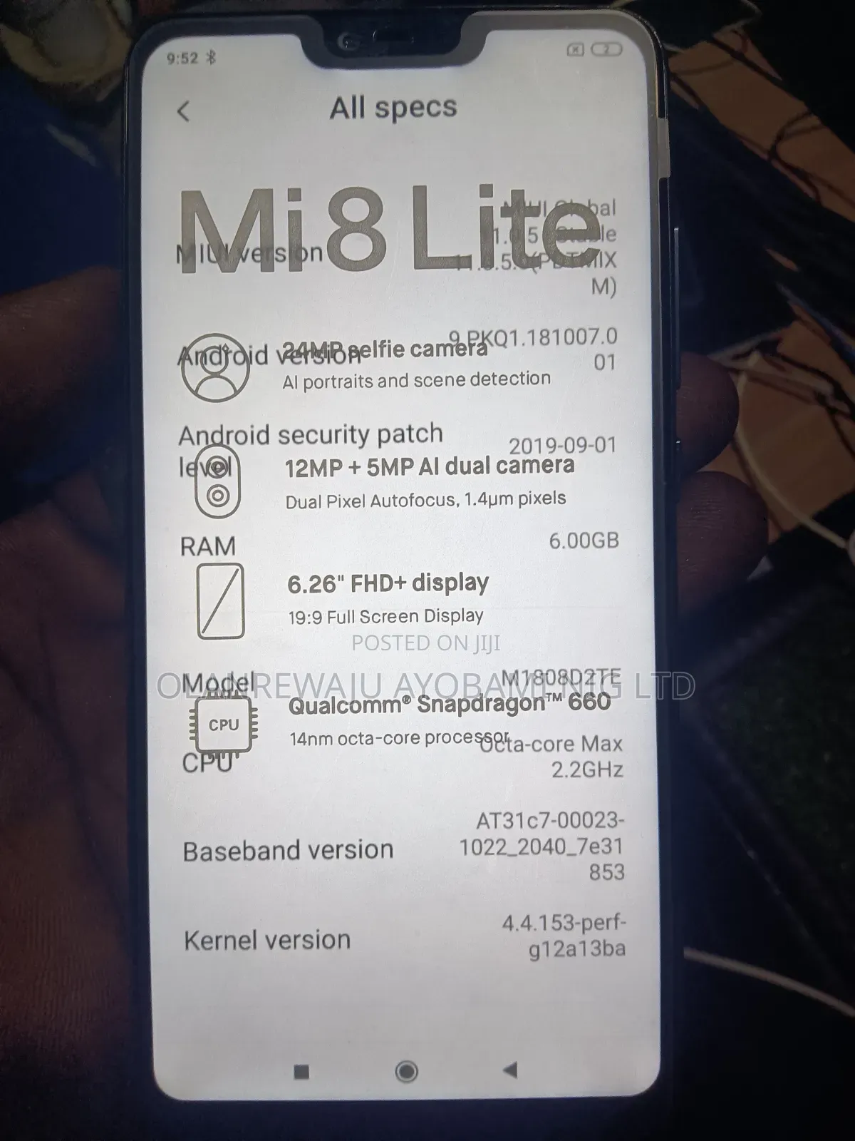 Xiaomi Mi 8 Lite 128 GB Black
