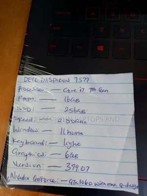 Laptop Dell Inspiron 15 7577 Gaming 16GB Intel Core i7 SSD 256GB