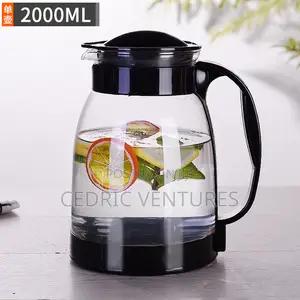 Heat Resistant Glass Teapot Water Jug With Lid - 2000ml