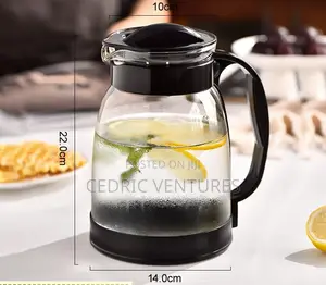 Heat Resistant Glass Teapot Water Jug With Lid - 2000ml