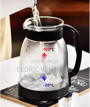 Heat Resistant Glass Teapot Water Jug With Lid - 2000ml