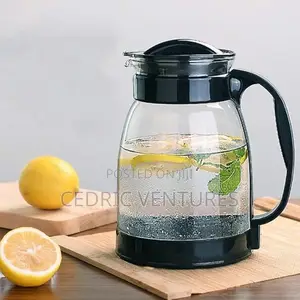Heat Resistant Glass Teapot Water Jug With Lid - 2000ml