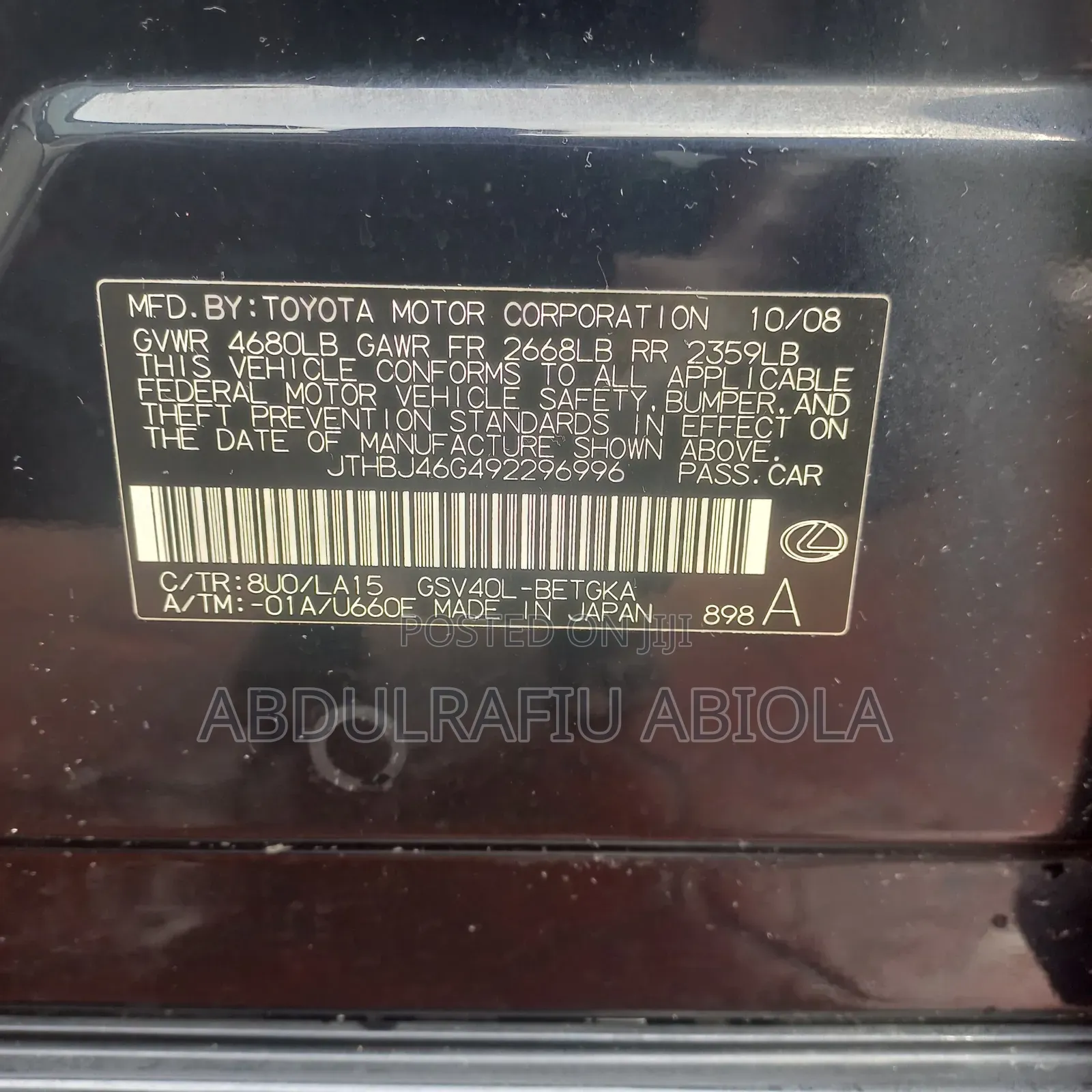 Lexus ES 350 2009 Blue