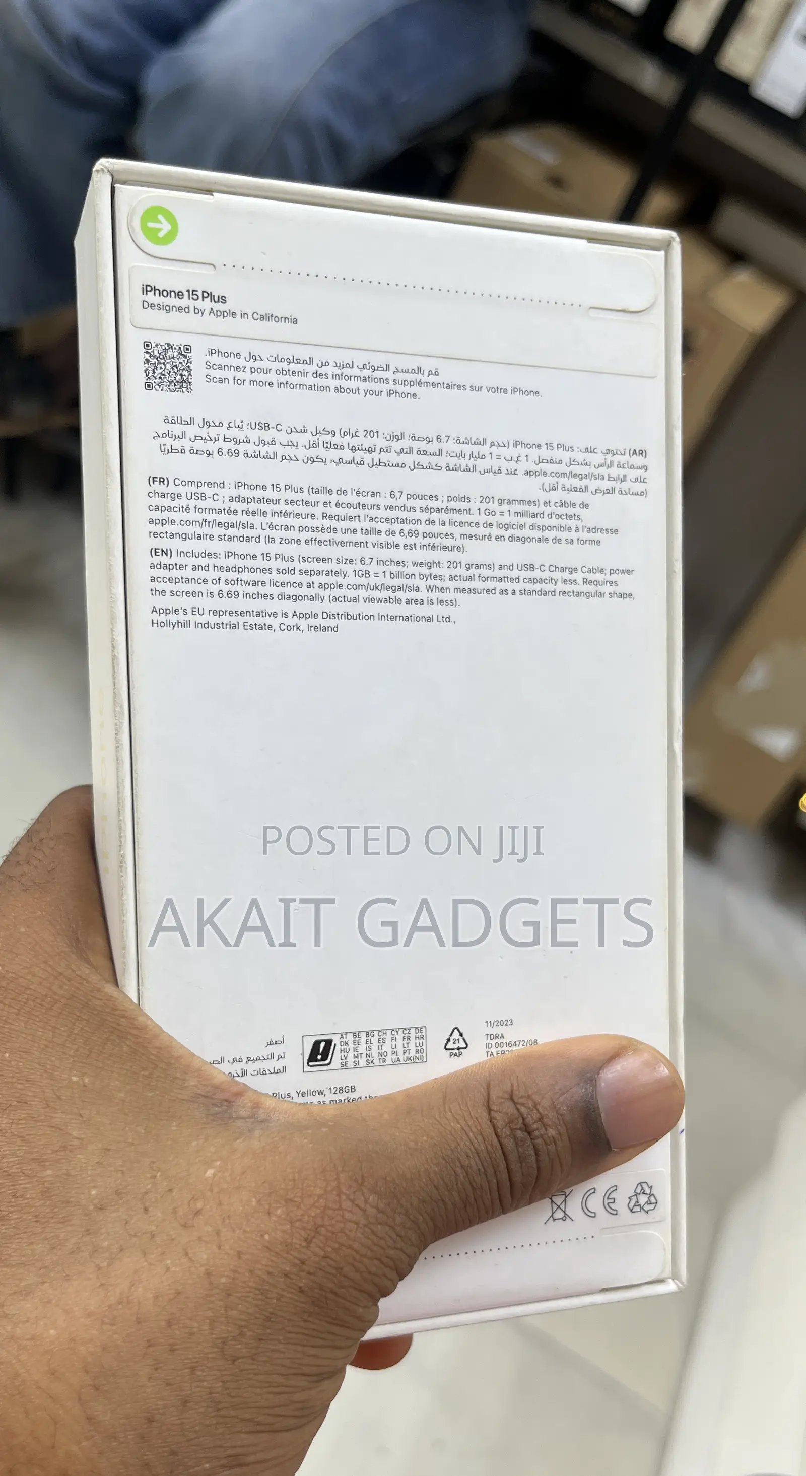 New Apple iPhone 15 Plus 128 GB Yellow
