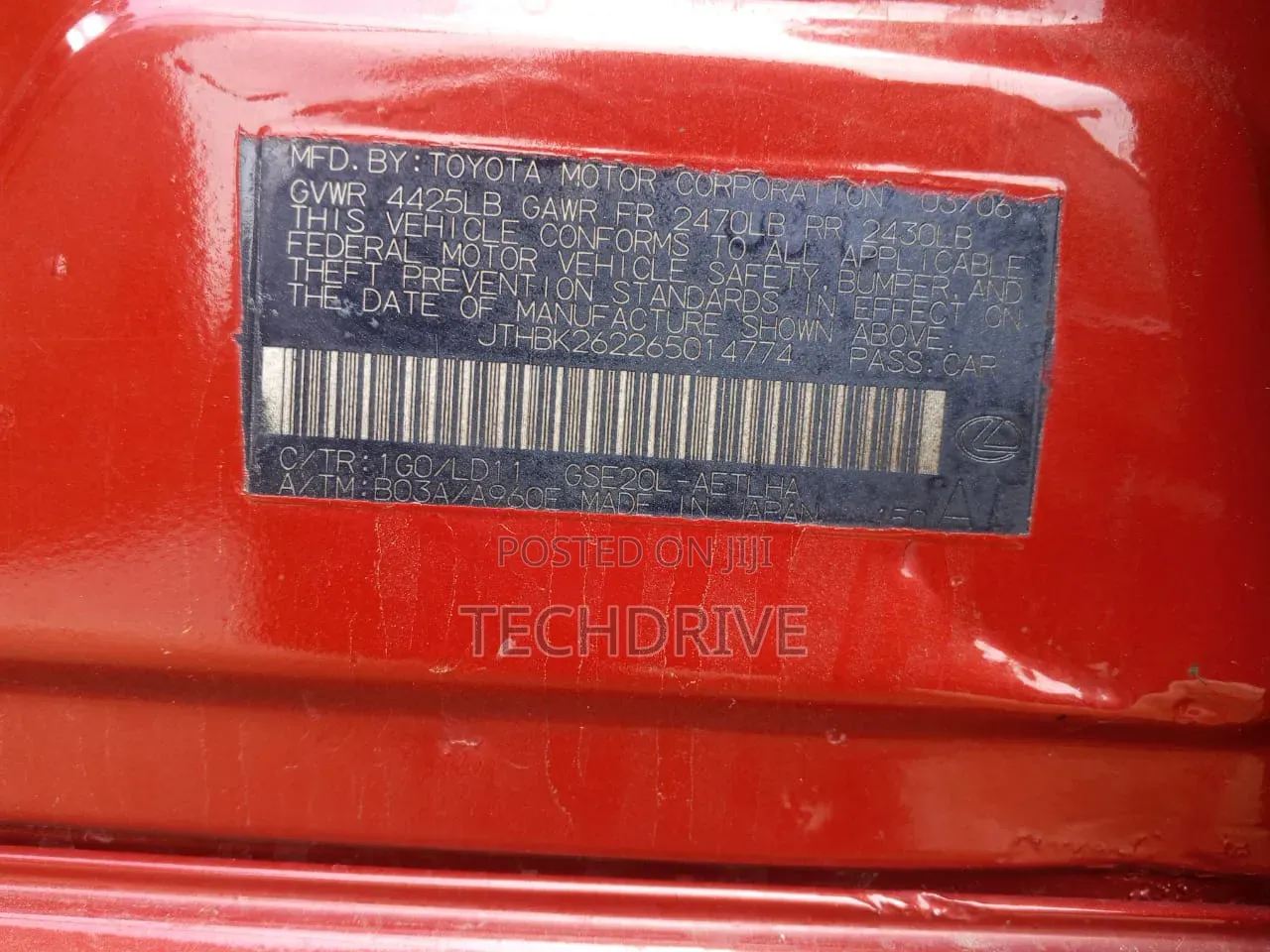 Lexus IS 2006 Red