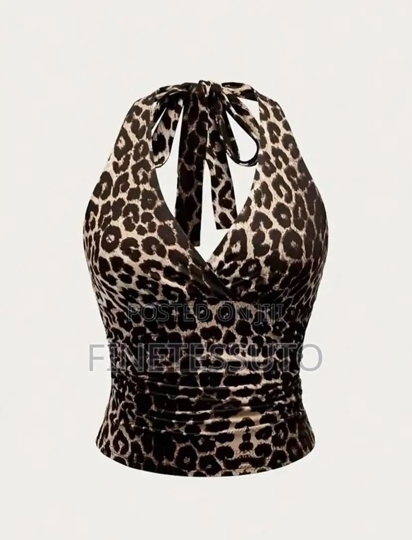Leopard Print Alterneck Top