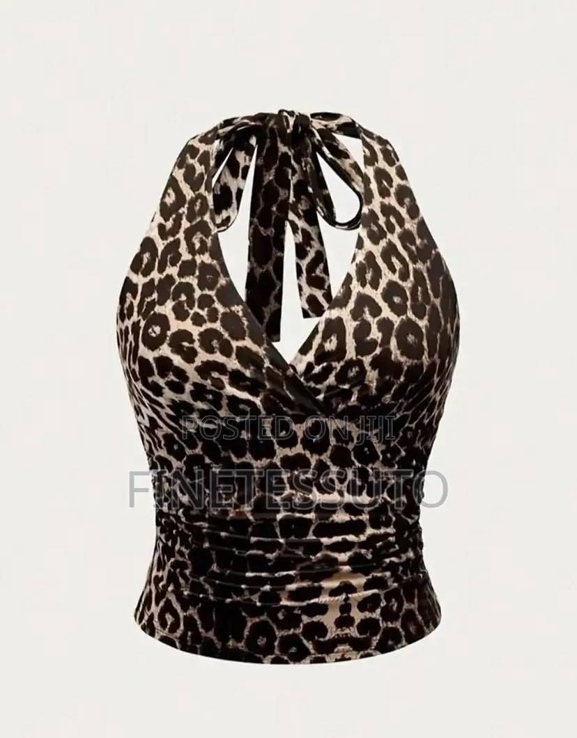 Leopard Print Alterneck Top