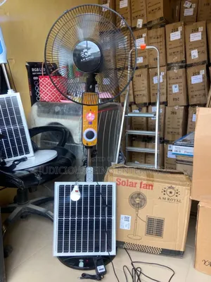 16" Solar Rechargeable Standing Fan Bulb, Mp4 Speaker Remote Control